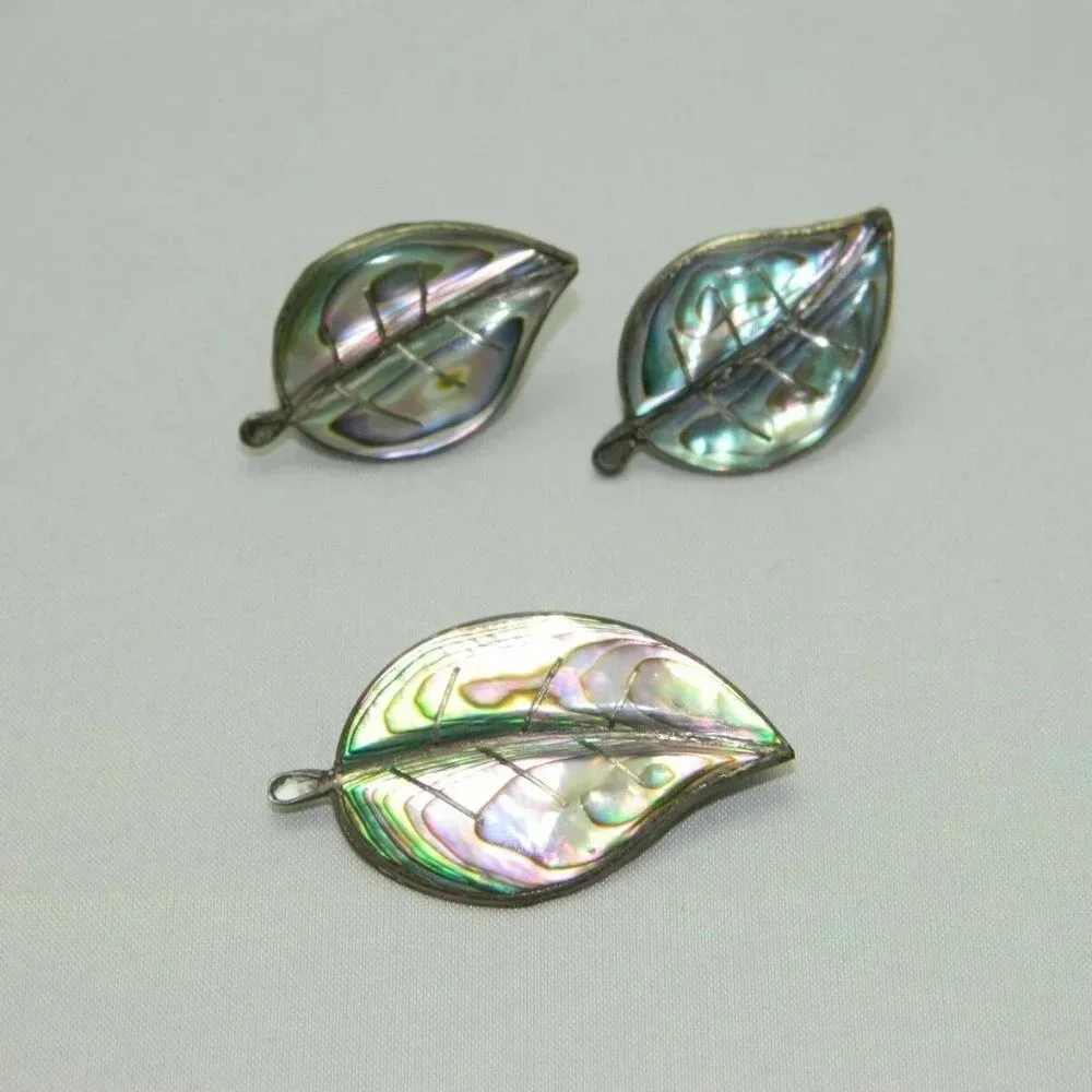 Alpaca Mark .925 Sterling Silver Abalone Leaf